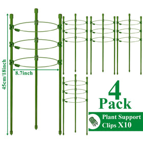 Legigo adjustable rings help fit growing peppers and cucumbers on a single cage.