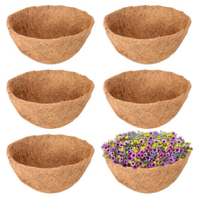 Legigo 16-inch round coco liner in a hanging basket, promotes airflow for plant roots