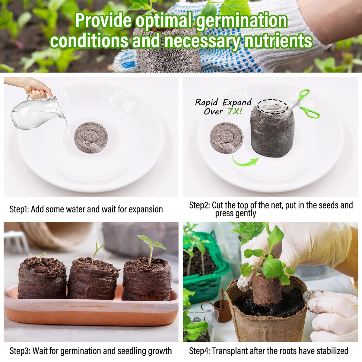 Legigo biodegradable net coco coir pellets protect delicate roots.