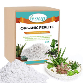 Legigo coarse perlite 10-quart pack enhances drainage for potted plants.