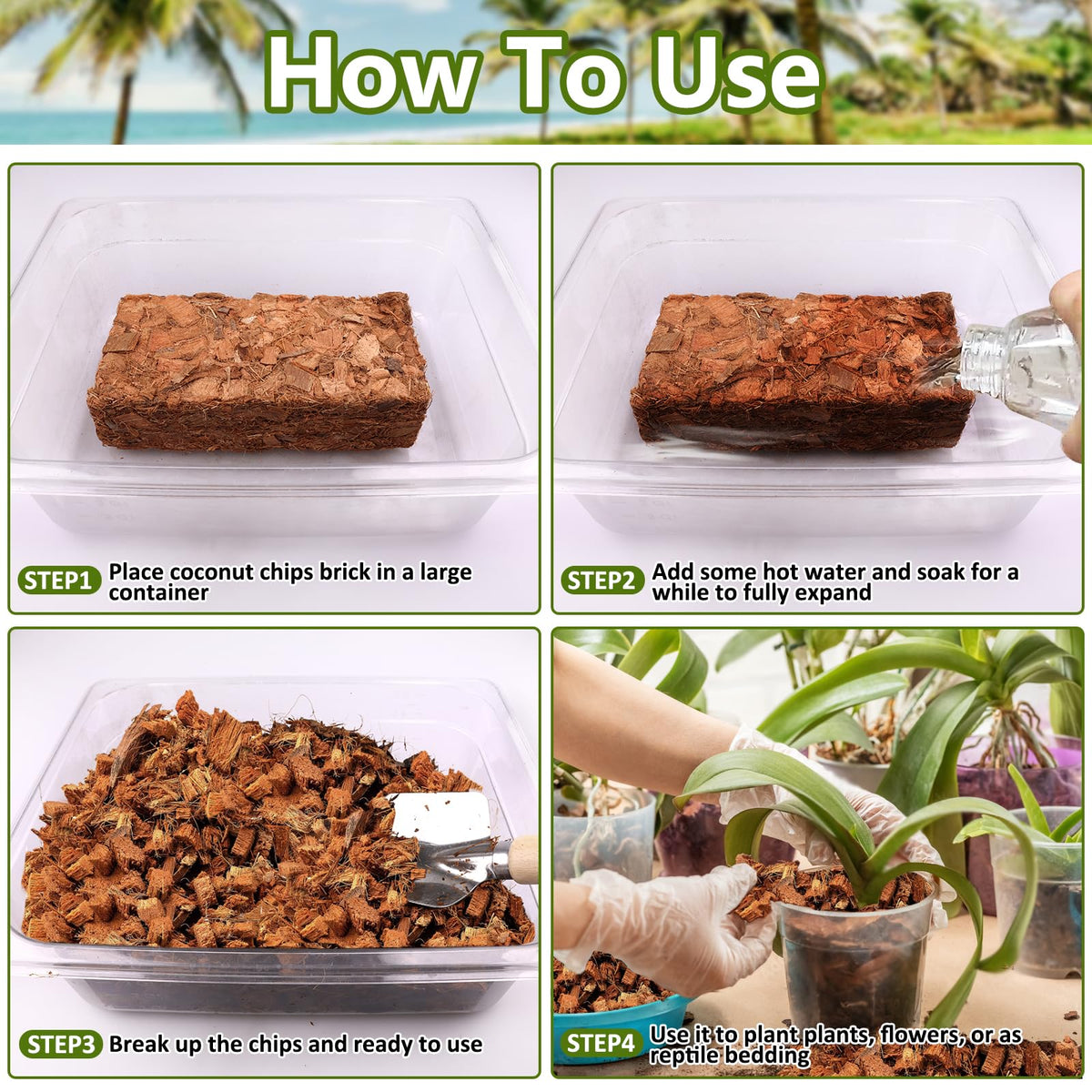 Legigo Coco Chips orchid-substrate used around orchid roots.