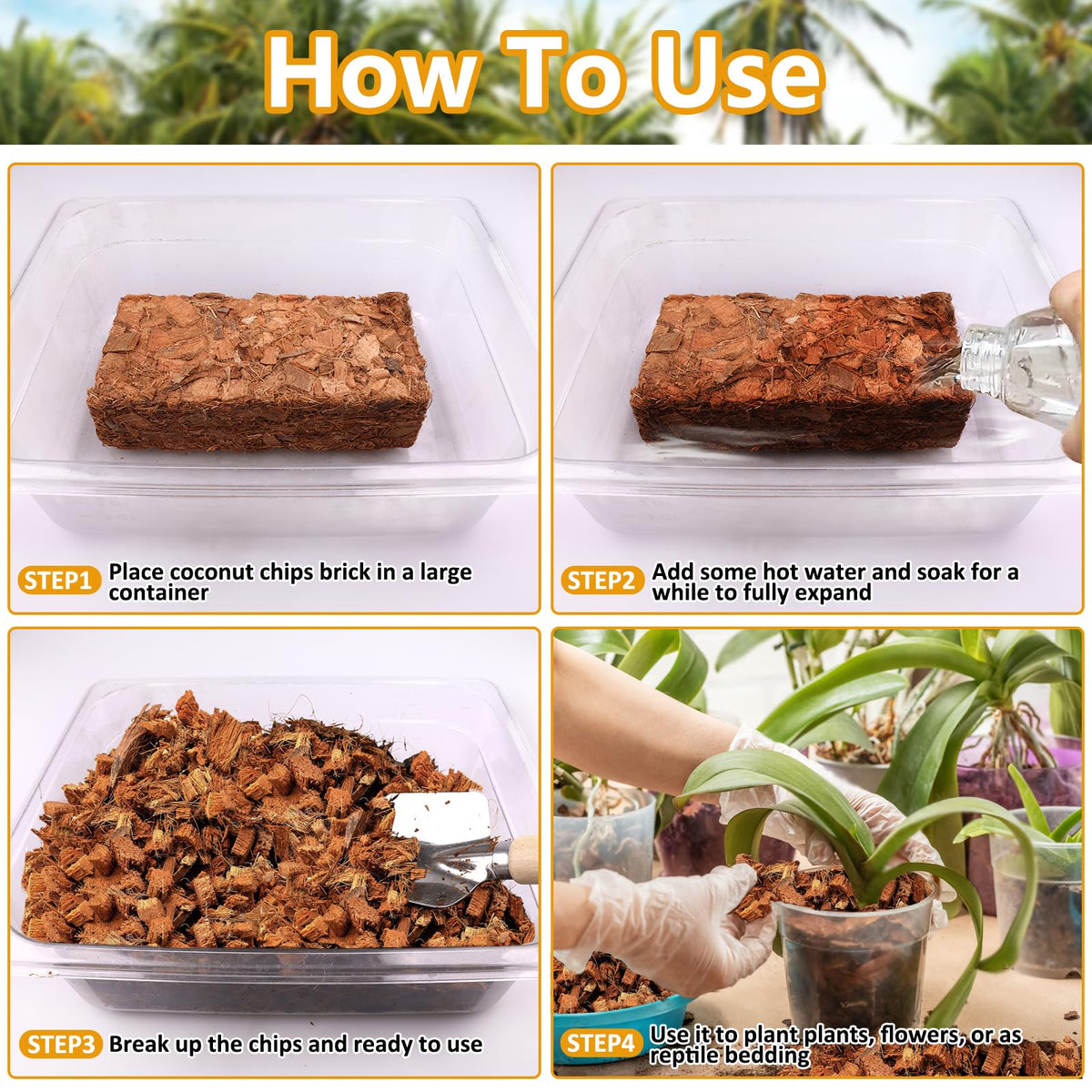 Legigo Coco Chips orchid substrate provides stable pH and good moisture balance.