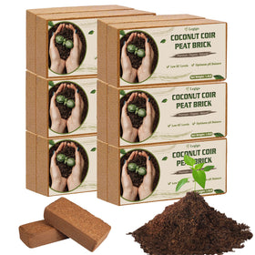 Legigo coco coir brick pack ready for expansion with water for seedling soil.