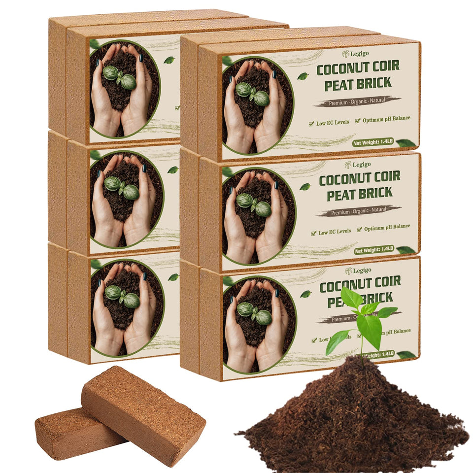 Legigo coco coir brick pack ready for expansion with water for seedling soil.