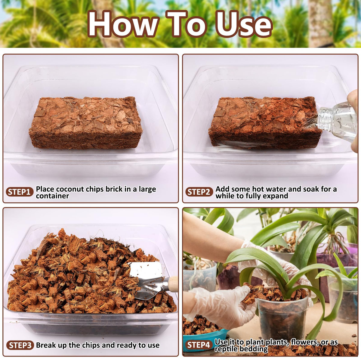 Legigo coco coir chips mulch use in garden beds and containers