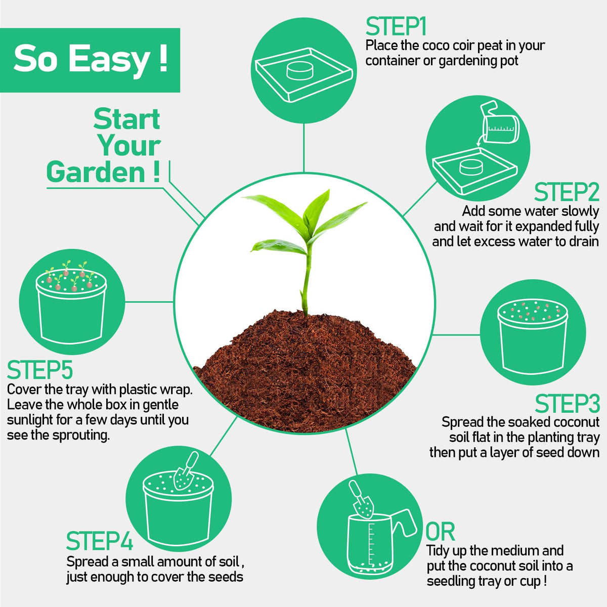 Legigo coco coir pellet garden use supports vegetables and herbs