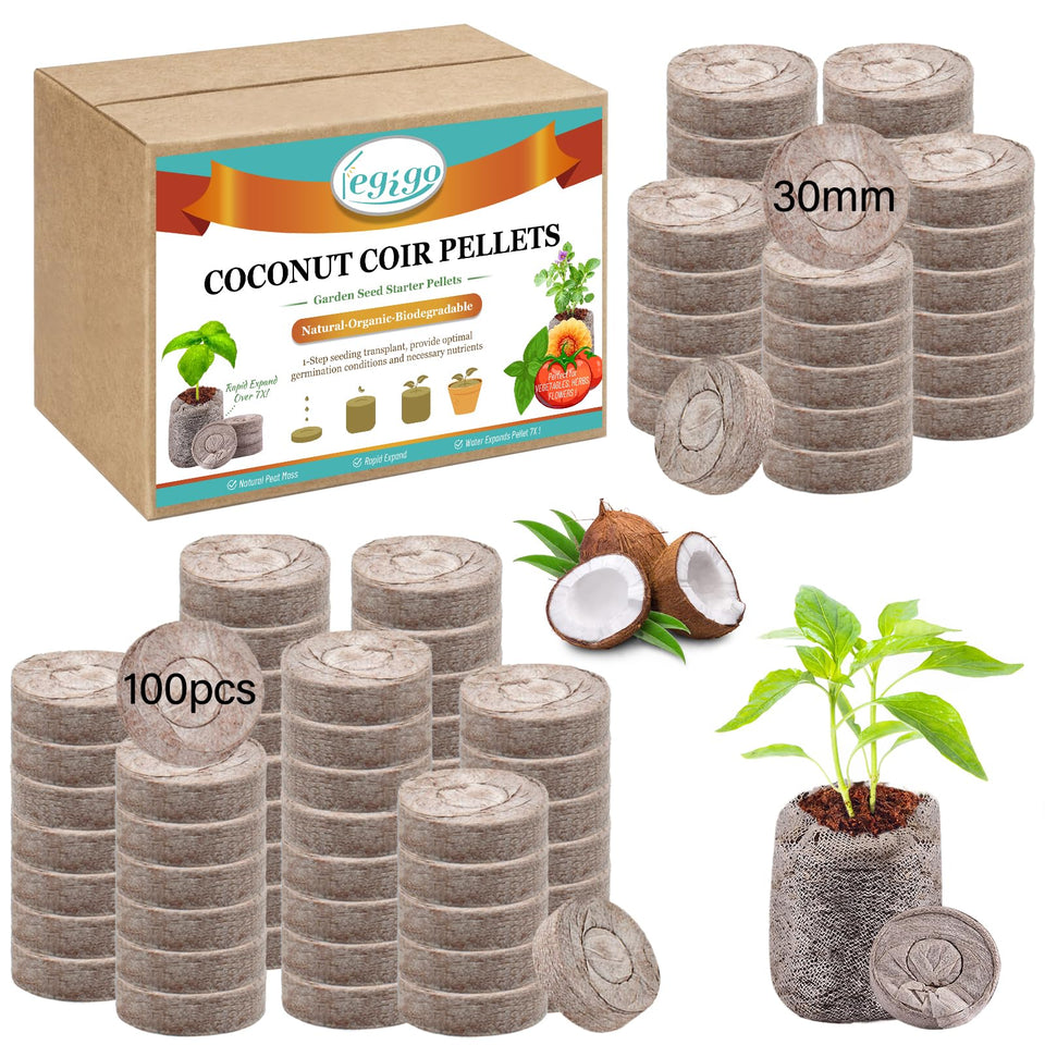 Legigo coco coir seed starter pellets 30mm expanding to seedling plugs for germination