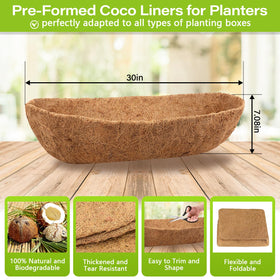 Legigo coconut coir window box liner provides breathable soil containment for vibrant plants.