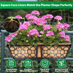 Legigo coconut fiber liner shown with soil and visible roots for sturdy support.