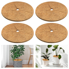 Legigo coconut fiber mulch ring around a plant pot showing soil moisture protection