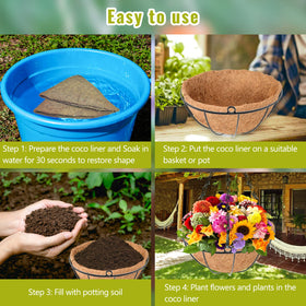 Durable Legigo coconut fiber liner standing up to sun and wind outdoors.