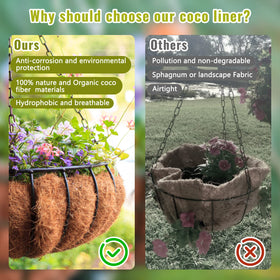 Legigo durable coconut husk liner resisting sun and wind wear