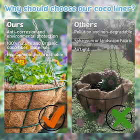 Legigo weather resistant coco liner protects plants in sun and wind