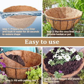 Legigo durable round coco liner withstands sun and wind.