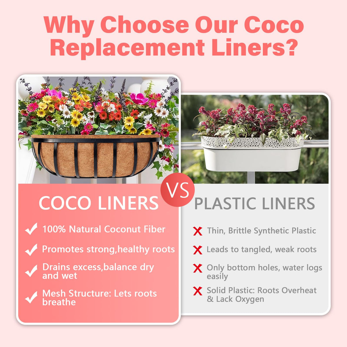 Legigo fence basket liner 24-inch ready for outdoor decor and greenery