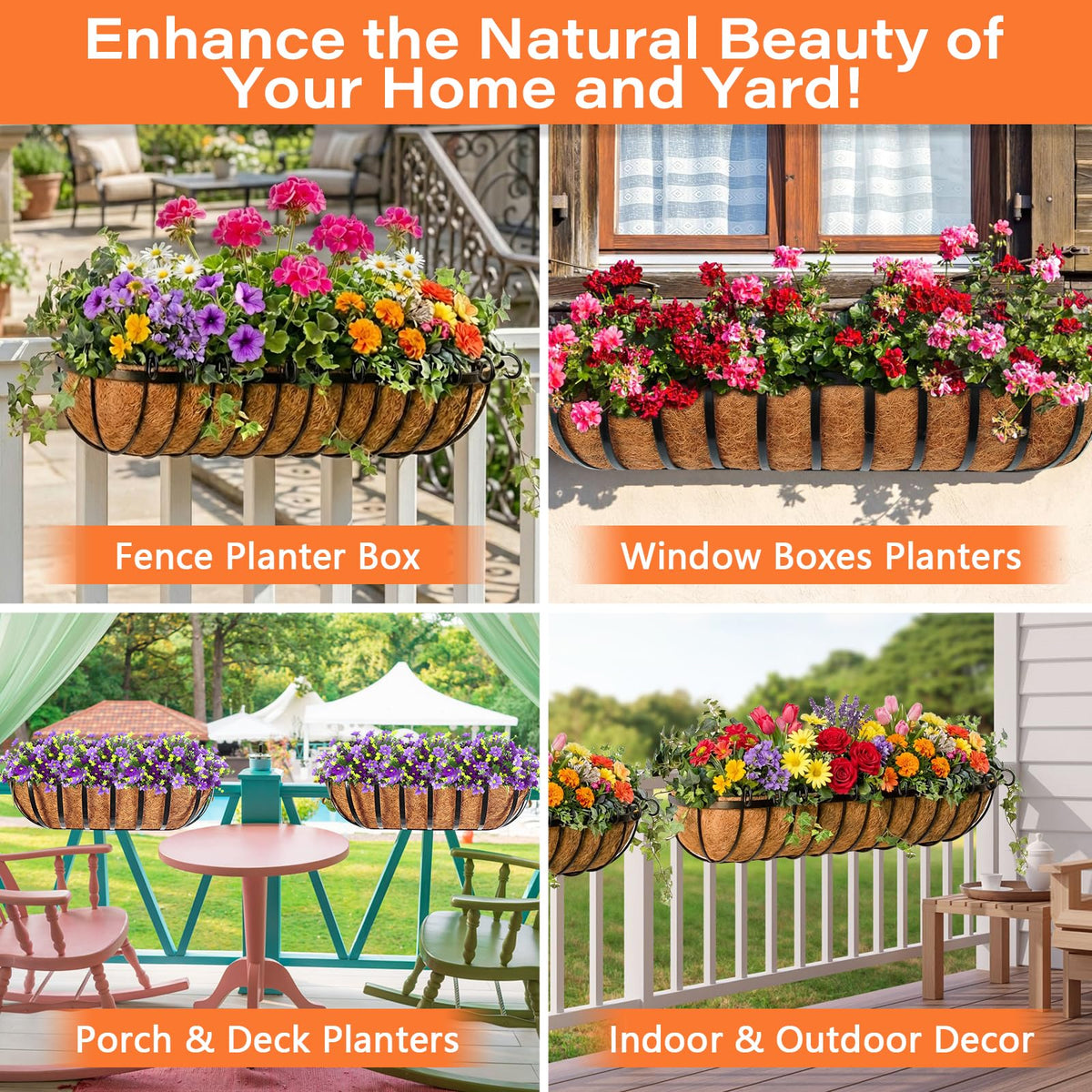 Legigo fence trough-liner in an outdoor garden display.