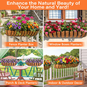 Legigo fence trough-liner in an outdoor garden display.