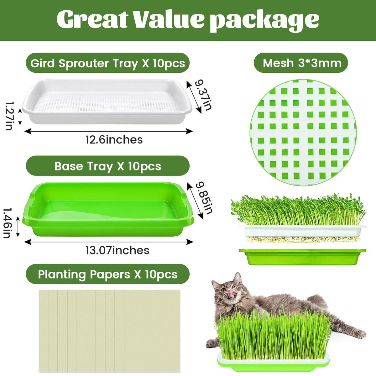 Legigo sprouter tray bottom provides sturdy support for water-based sprouting.