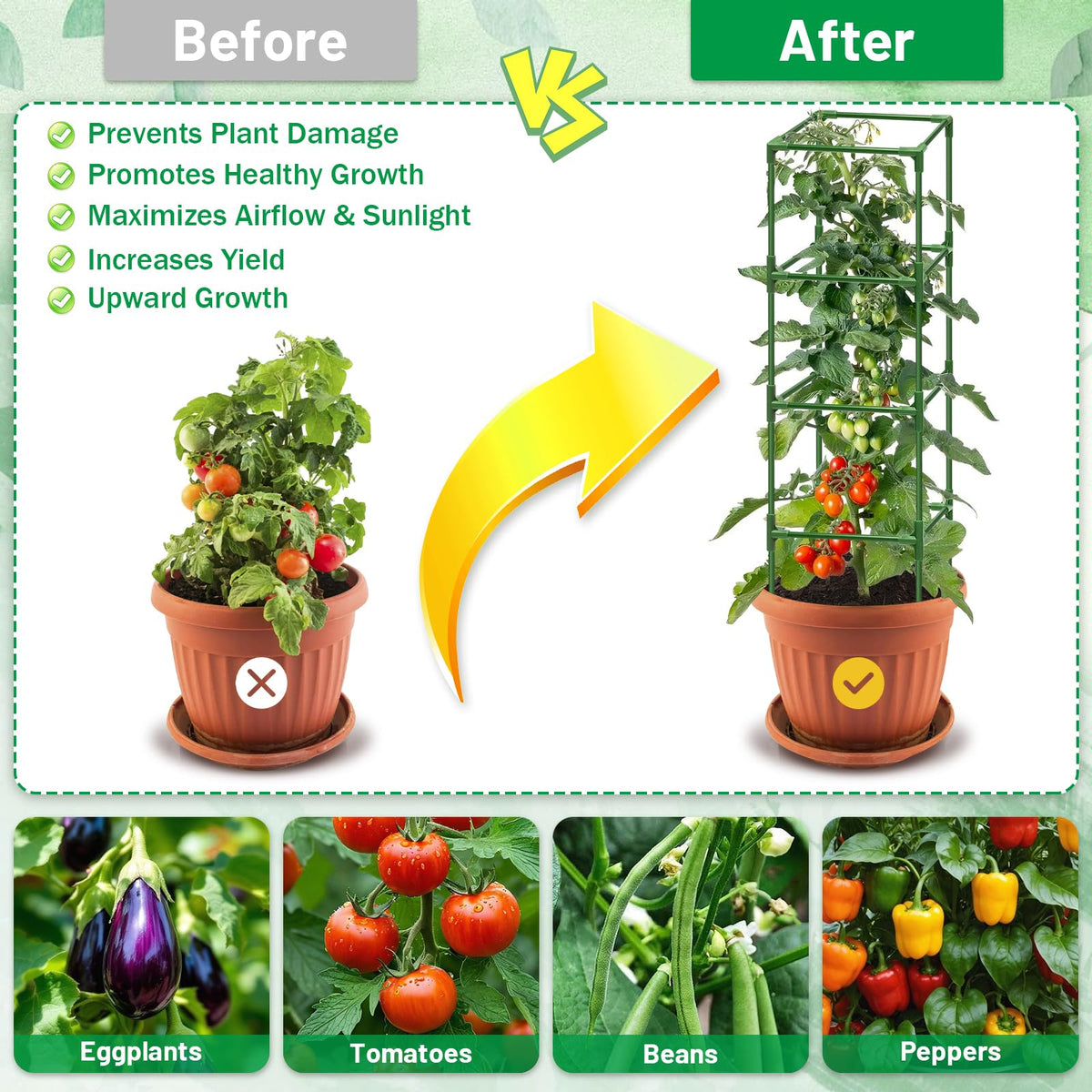 Legigo cage inserted into soil for stable garden support.