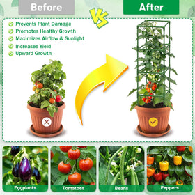 Legigo cage inserted into soil for stable garden support.