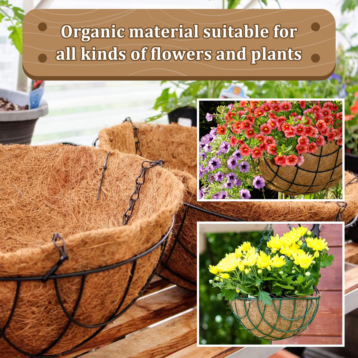 Legigo hanging-basket liner for versatile indoor and outdoor use.