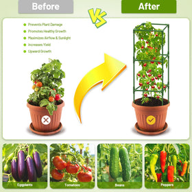 Legigo heavy-duty steel trellis with green coating blends with plants.