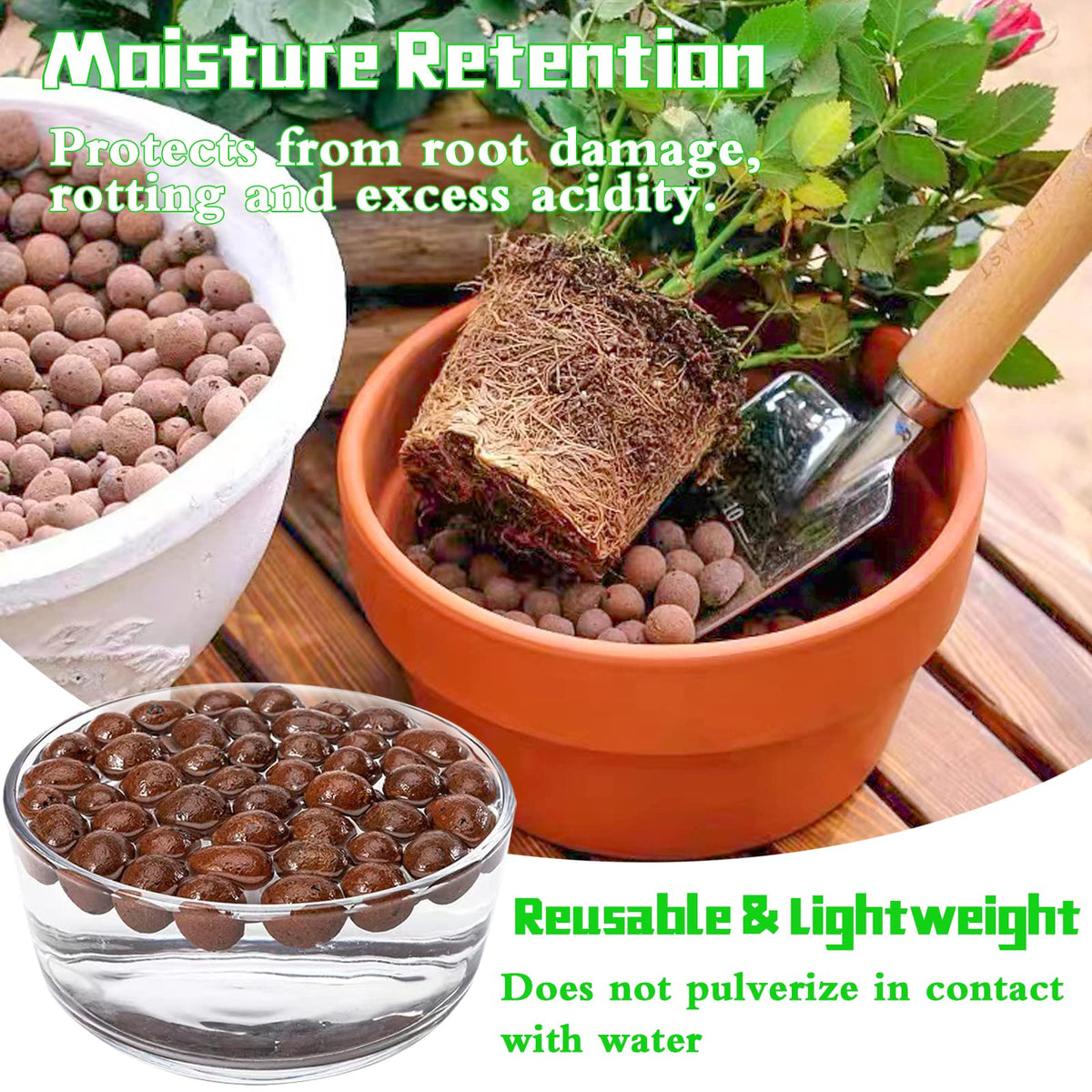Legigo Leca pebbles support hydroponics with improved aeration.