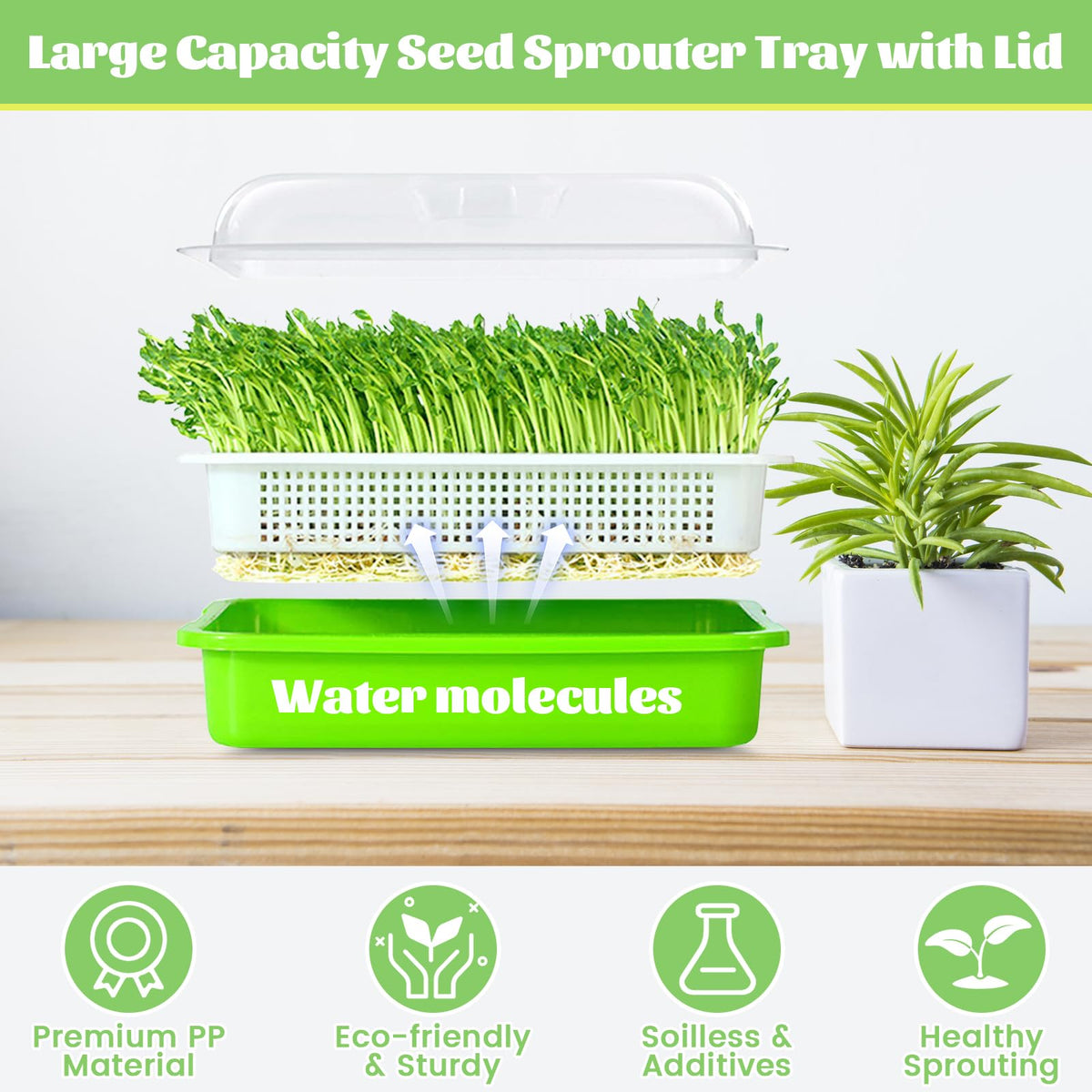 Legigo microgreens growing trays help you harvest fresh greens off the kitchen counter.