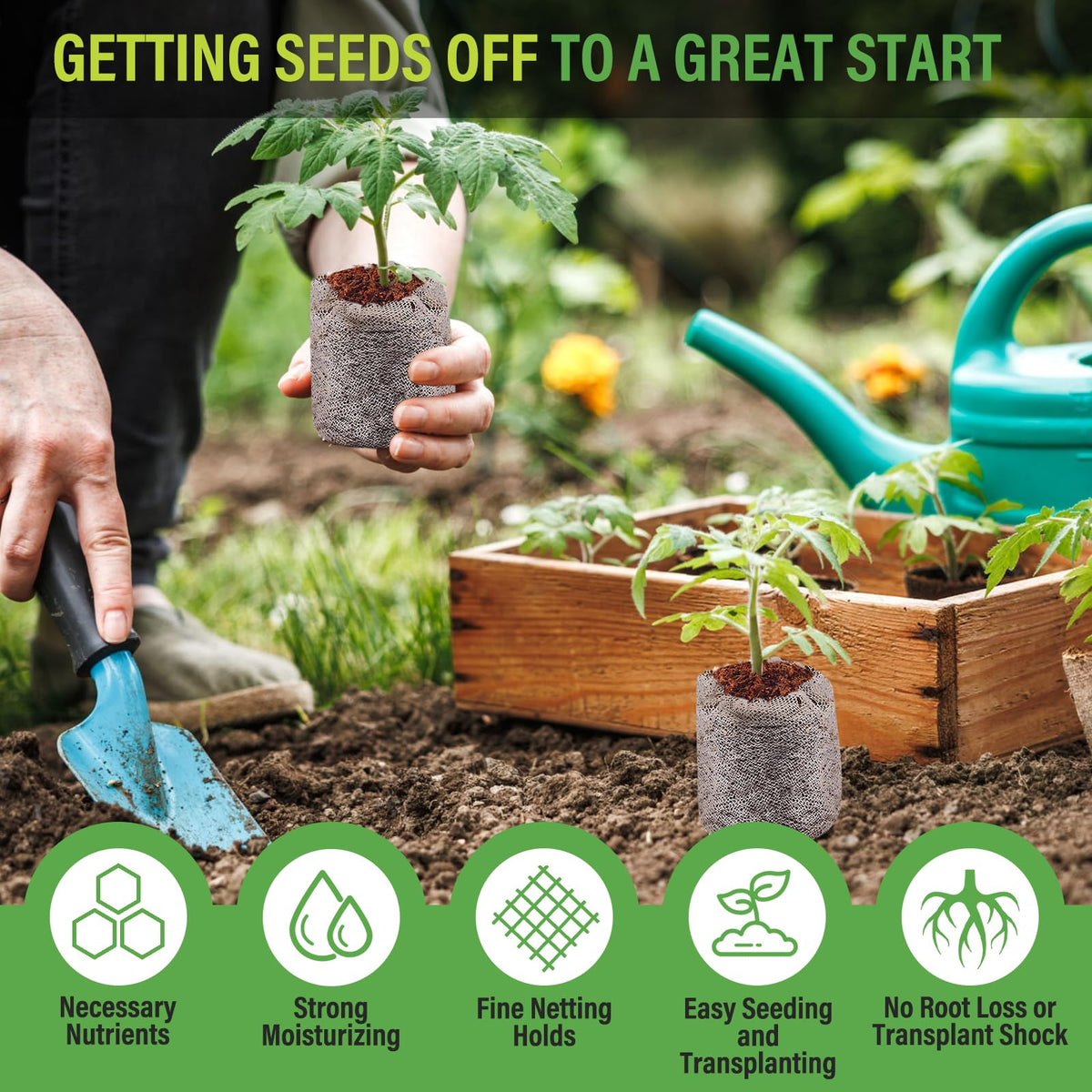 Legigo moisture-retentive pellets aiding steady seed germination