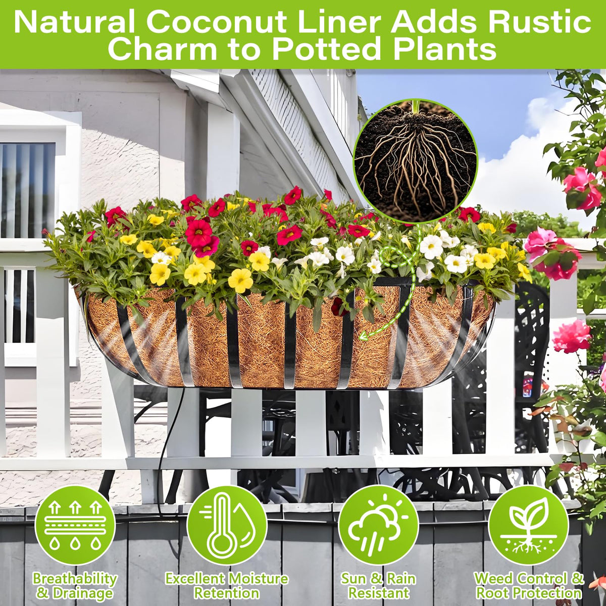 Legigo planter liner boosts curb appeal with natural fiber and tidy root moisture.