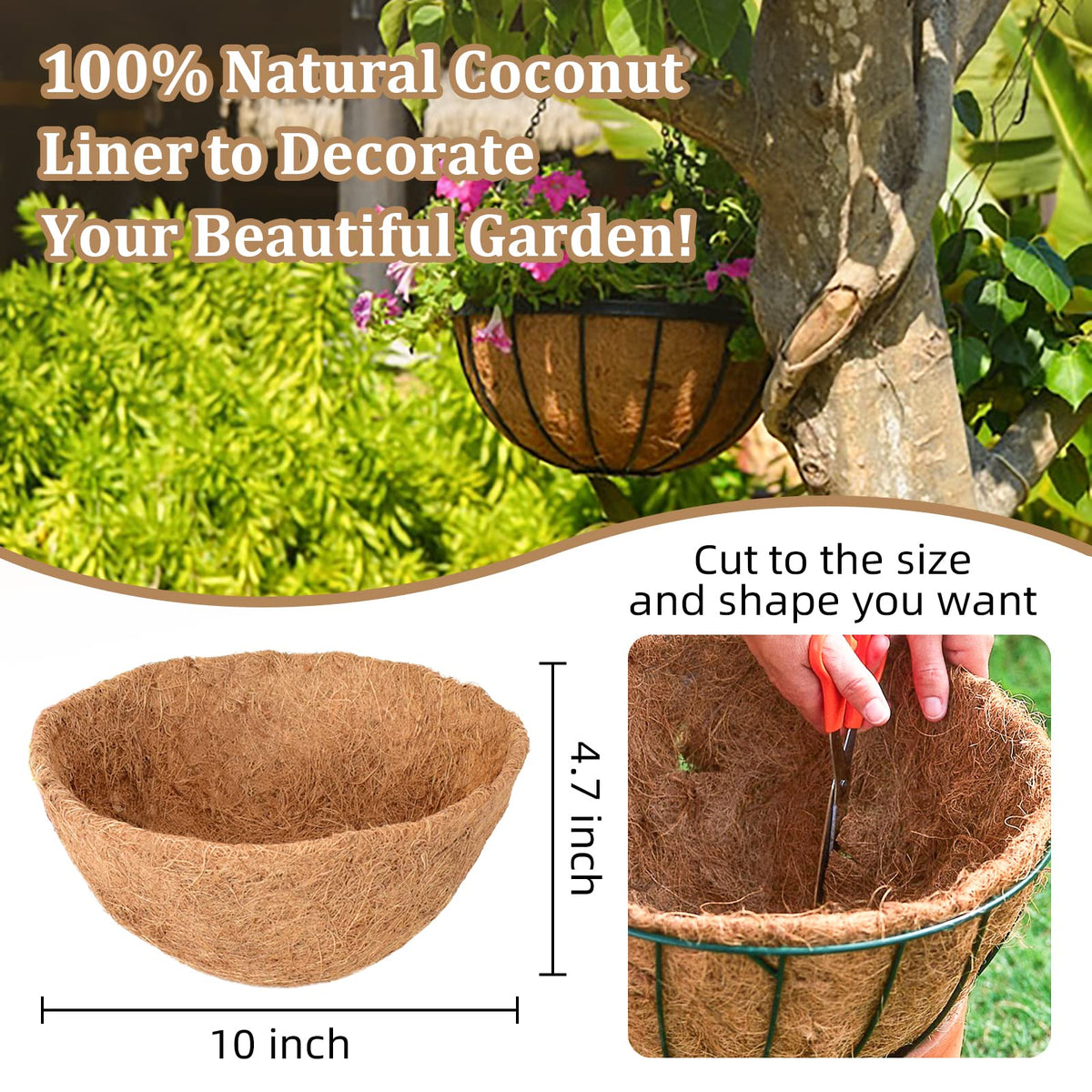Legigo natural coir fiber liner provides porous structure to support healthy root health.