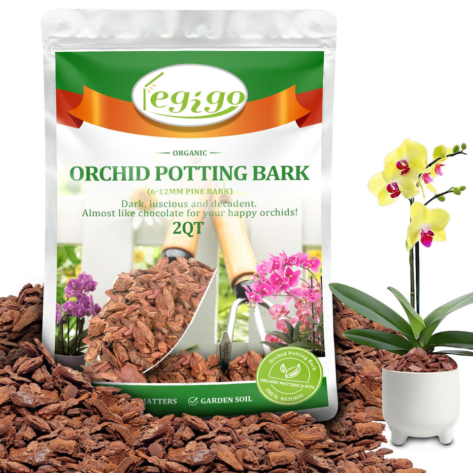 Legigo orchid bark 2qt pack for fresh potting base and mulch.