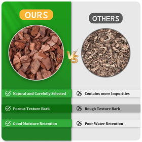 Legigo orchid bark potting mix base enhances root growth and soil structure.
