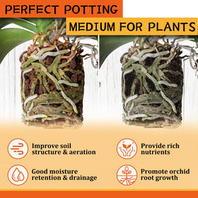 Legigo orchid bark enhances moisture retention for tropical plants.