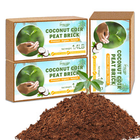 Legigo pack of 3 coco coir bricks ready for hydration in a potting setup