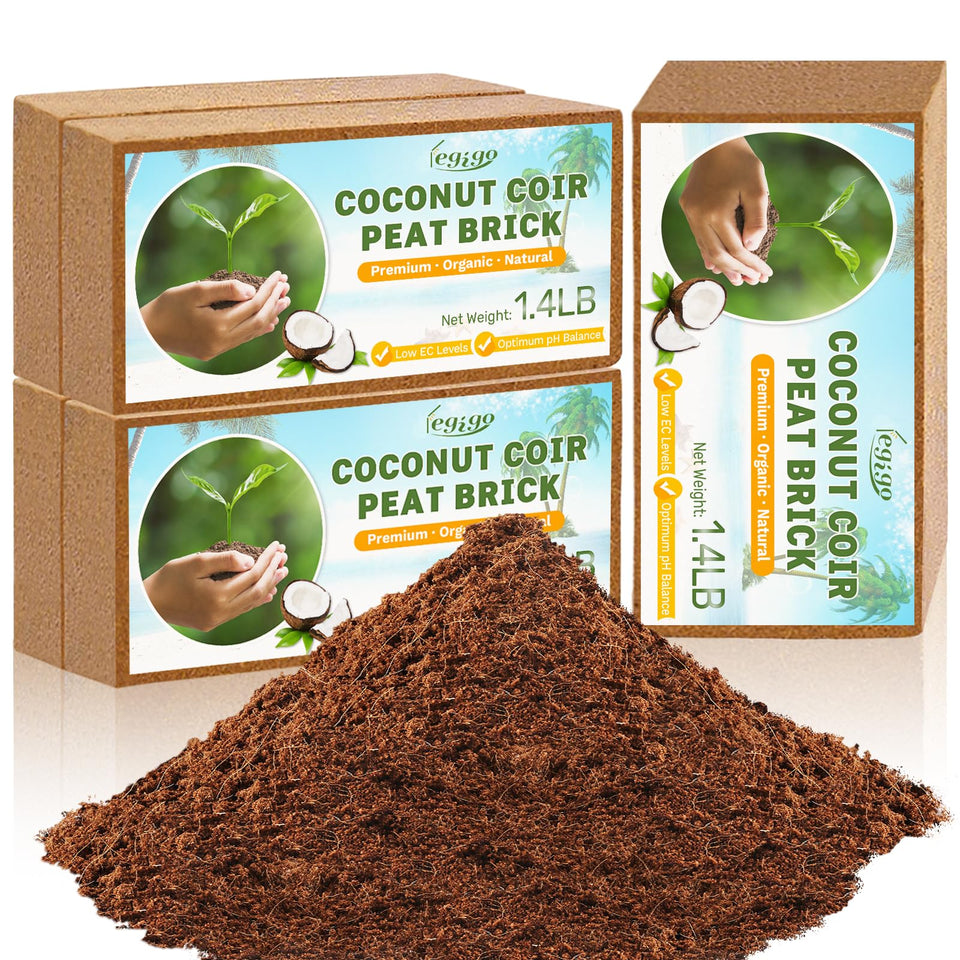 Legigo pack of 5 organic coco coir bricks ready for potting soil preparation