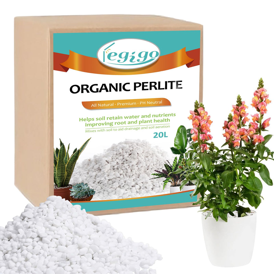 Legigo 20 quarts perlite packaging with resealable pouch for easy storage and use.