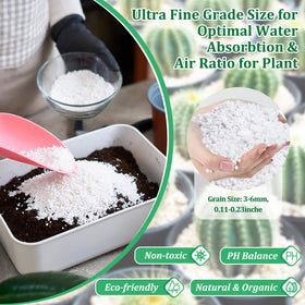 Coarse perlite particles create lightweight potting mix and better aeration