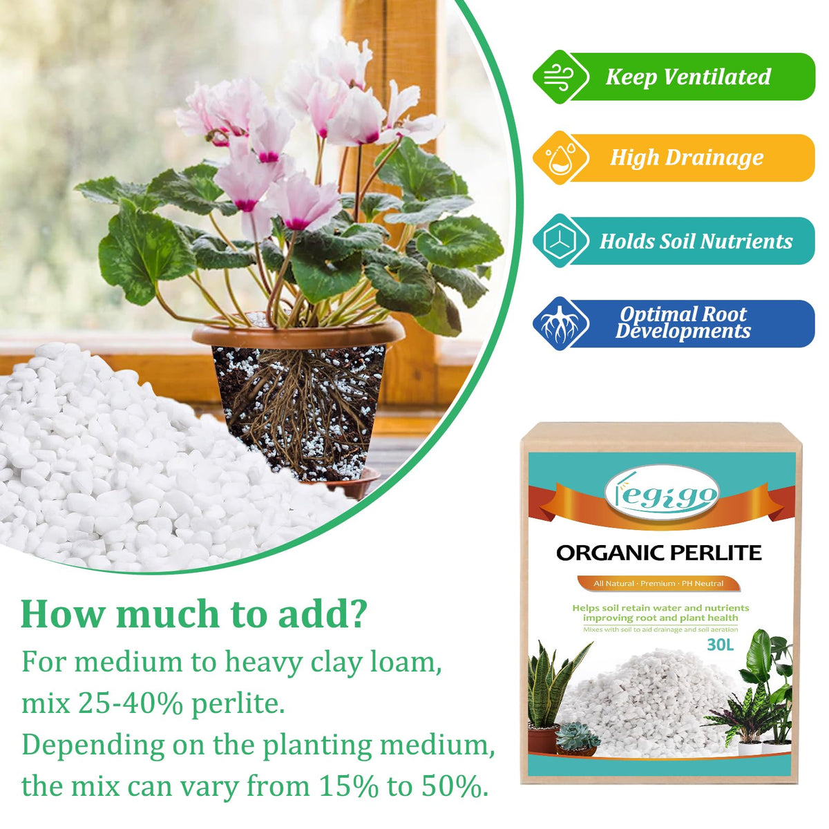 Legigo perlite supports hydroponics and soil-less systems