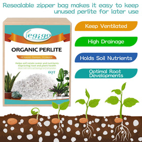 Legigo perlite enhances soil aeration for indoor plant care