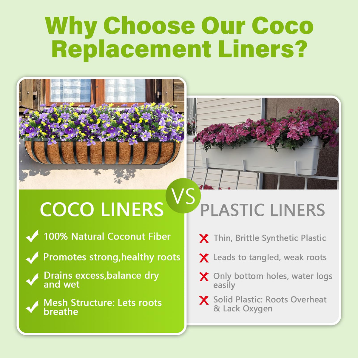Legigo window box liner for balconies keeps roots cool during warm days.