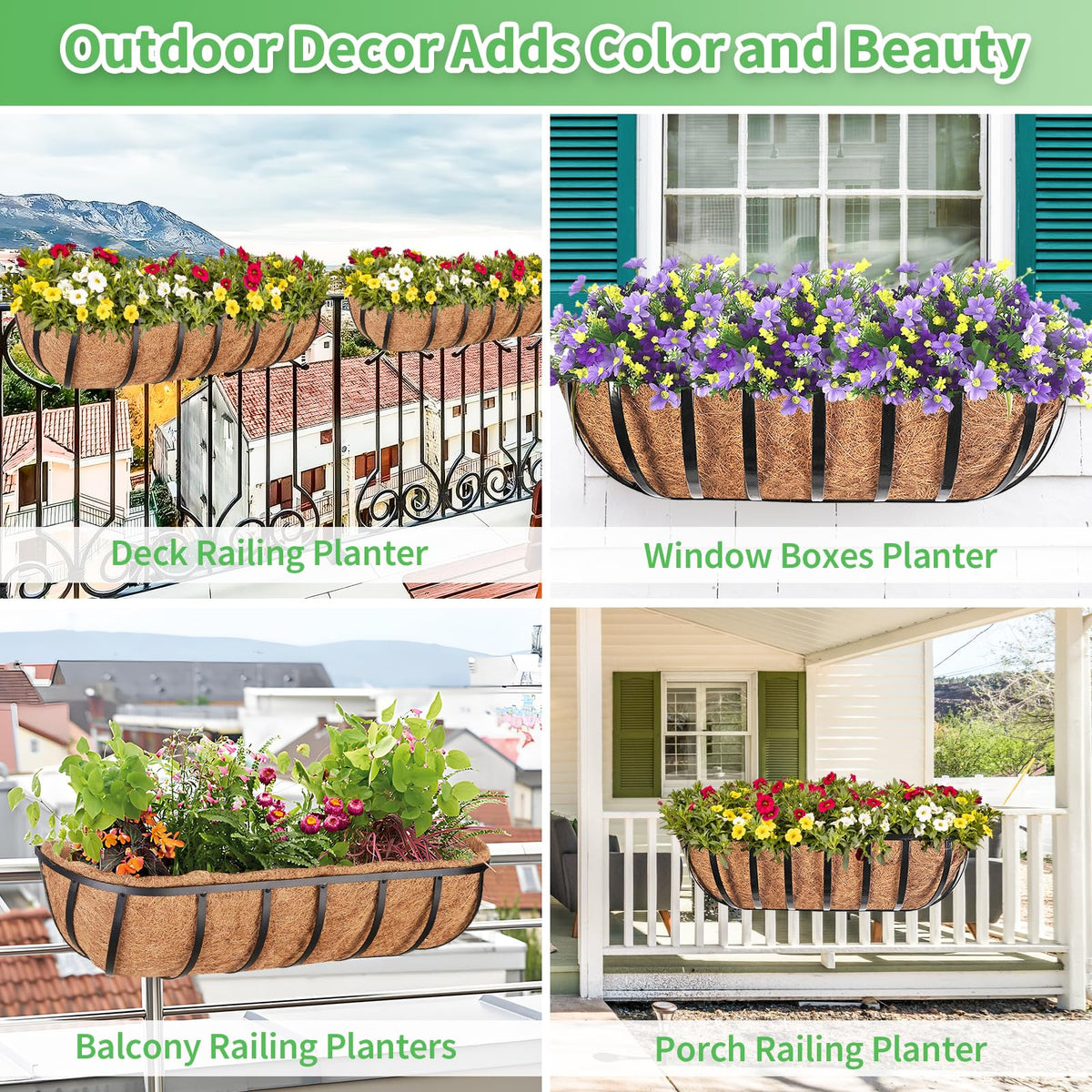 Legigo planting ideas with flowers and herbs in 24-inch boxes for curb appeal.