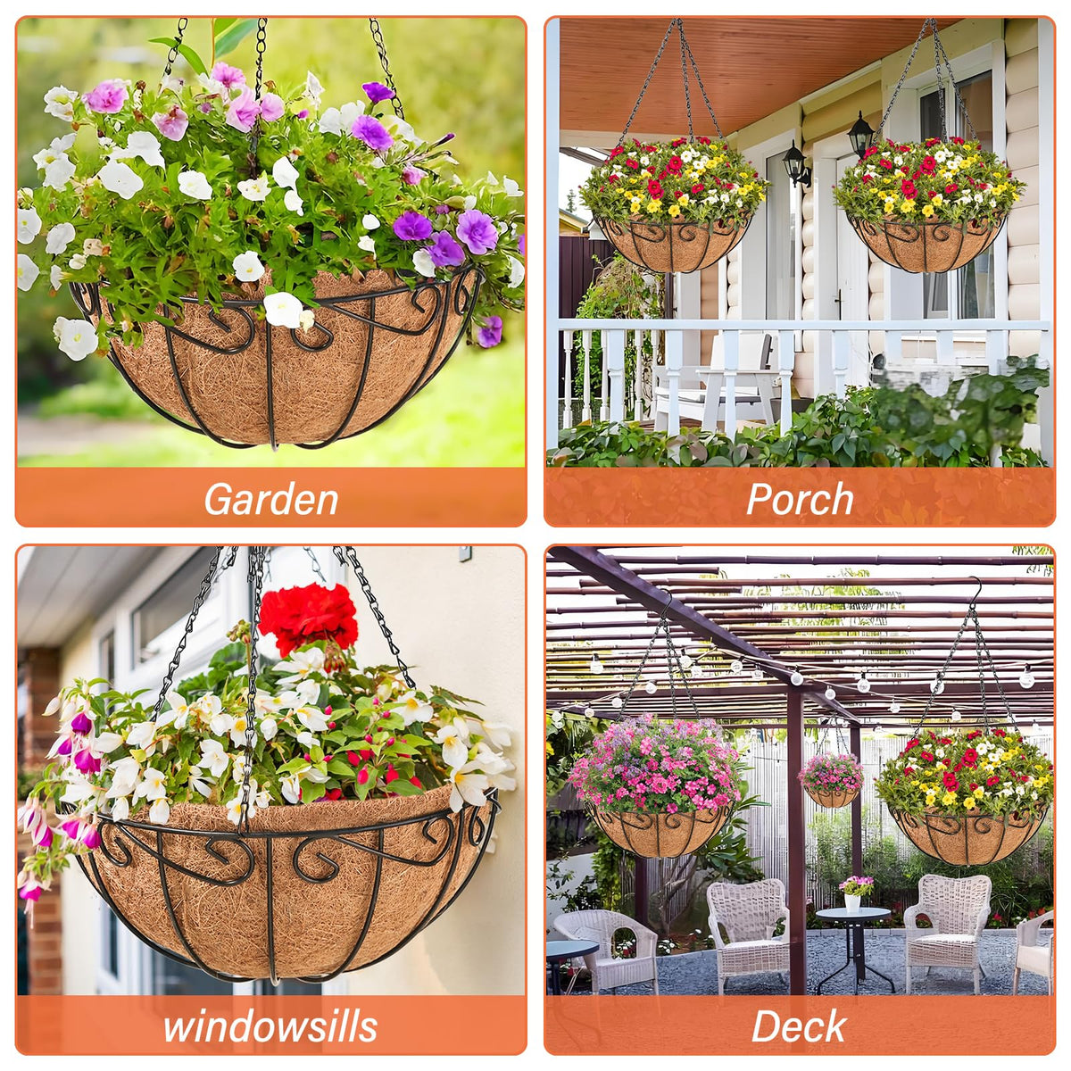 Legigo 10-inch planter with coco liner supports healthy root growth.