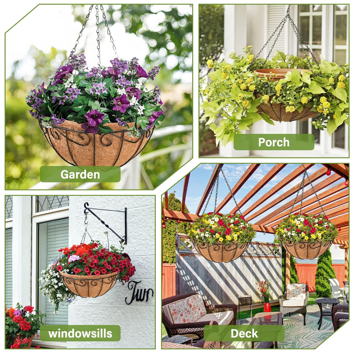 Legigo 12inch basket for porch, balcony, or garden display