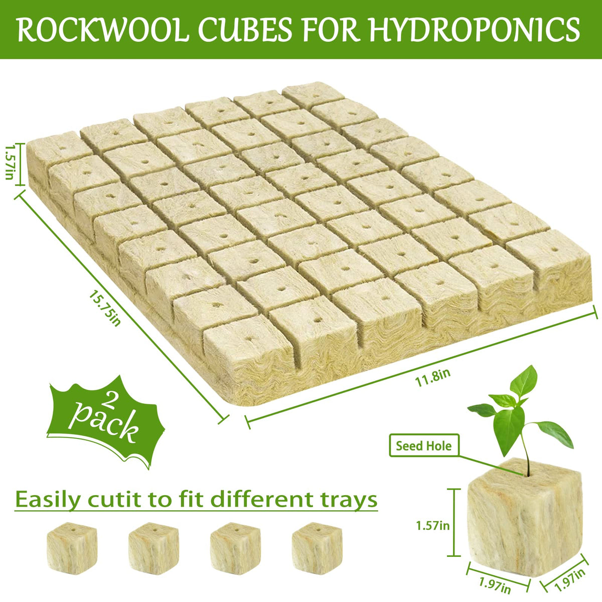 Legigo rockwool cubes in a hydroponics setup promote uniform root growth.