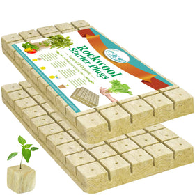 Legigo rockwool cubes packaging showing two sheets of seed starter plugs for hydroponics.