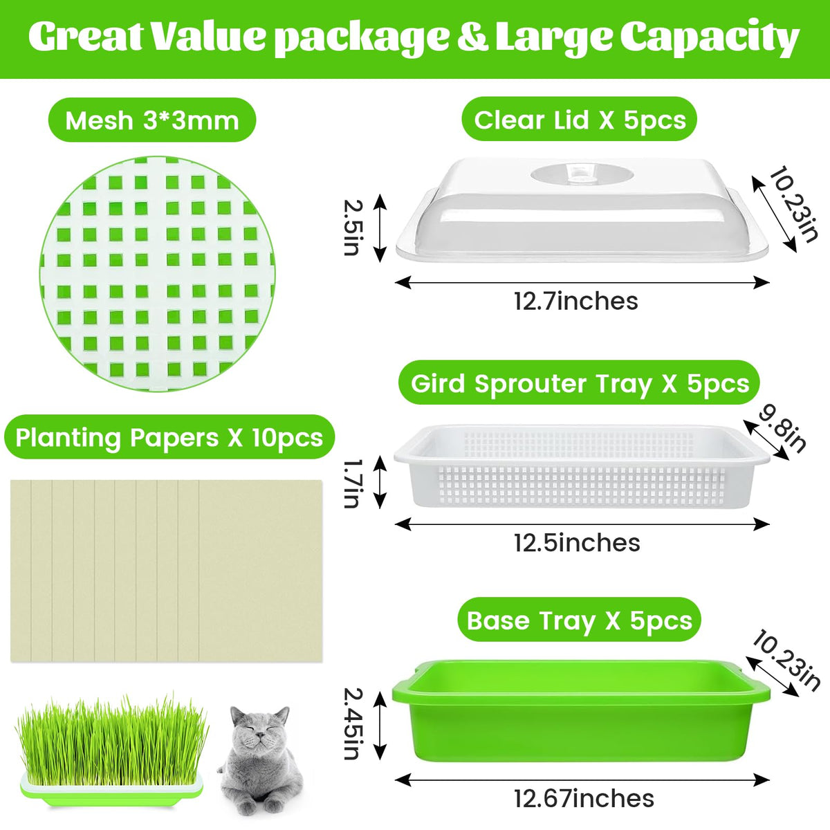 Legigo lid-on seed sprouter trays maximize humidity while guiding light for sprouts.