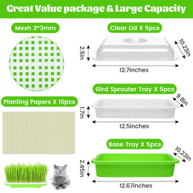Legigo lid-on seed sprouter trays maximize humidity while guiding light for sprouts.