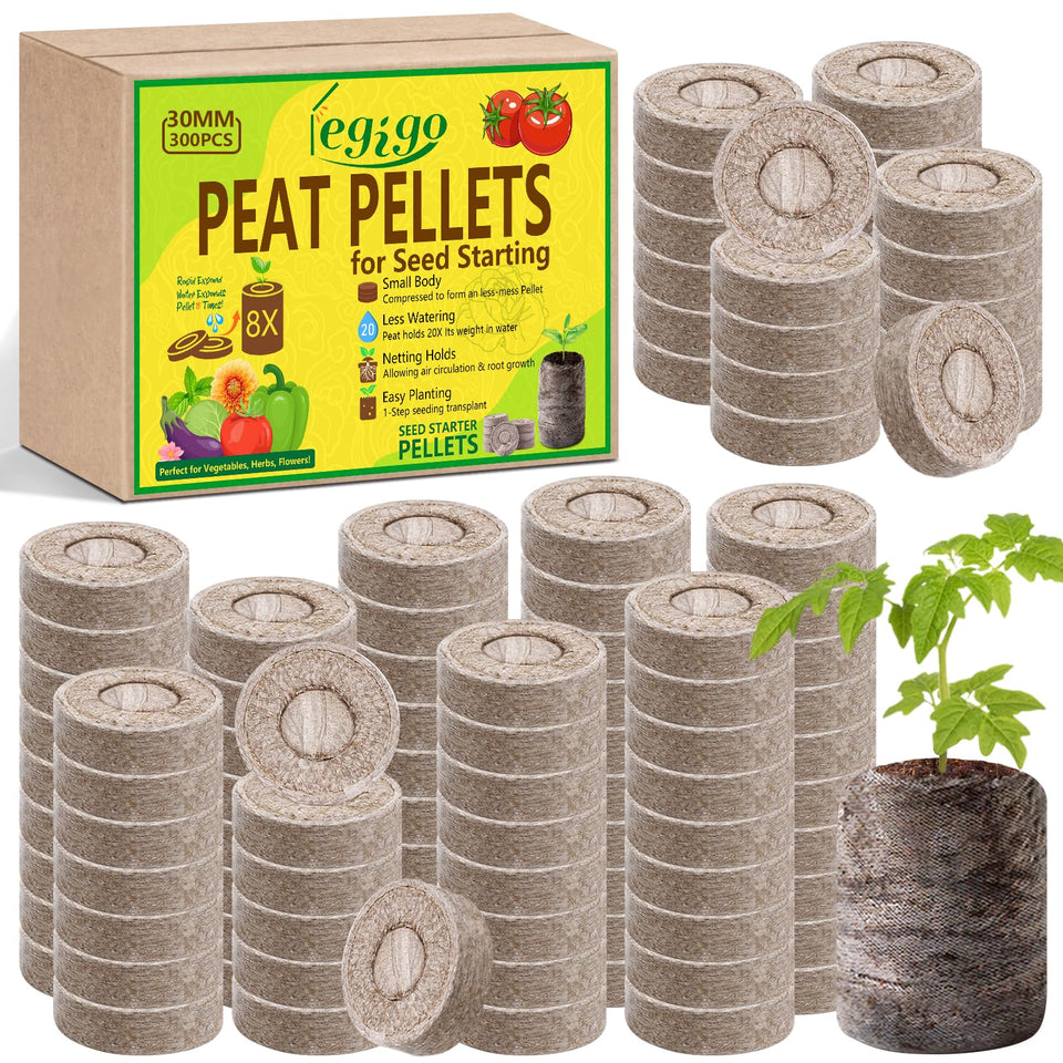 Legigo seed starter peat pellets in 300-count pack ready for quick germination.