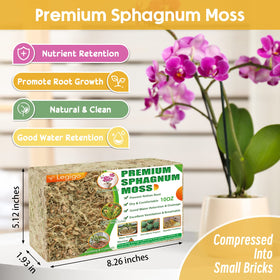 Legigo sphagnum moss 12qt bag demonstrates premium dry texture for drainage.